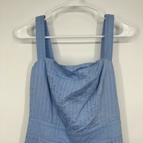 Sage The Label Dress Infinity Mini Blue Striped Sleeveless Ruffle - Picture 4 of 12